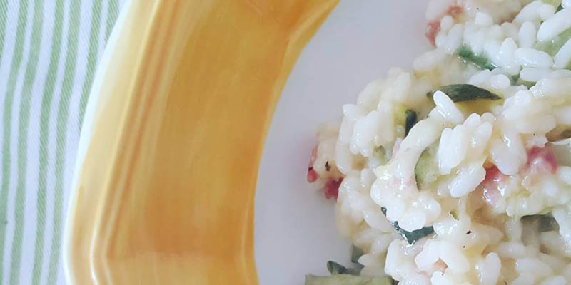 Risotto alle zucchine e salame